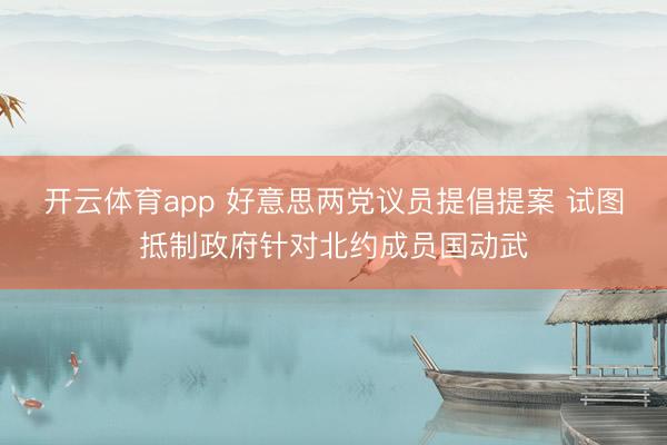 开云体育app 好意思两党议员提倡提案 试图抵制政府针对北约成员国动武