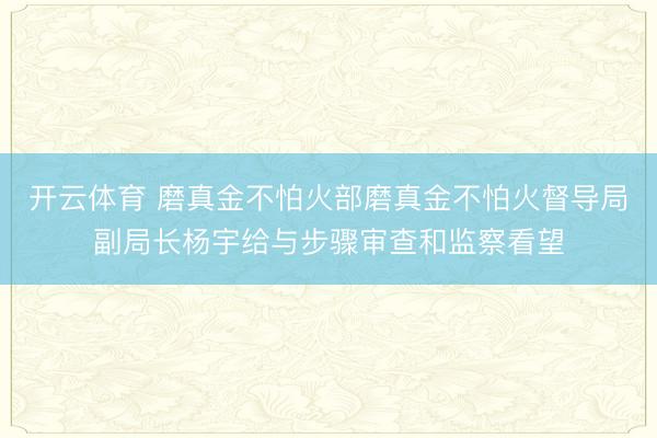 开云体育 磨真金不怕火部磨真金不怕火督导局副局长杨宇给与步骤审查和监察看望