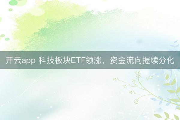 开云app 科技板块ETF领涨,资金流向握续分化