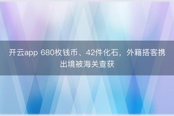开云app 680枚钱币、42件化石，外籍搭客携出境被海关查获