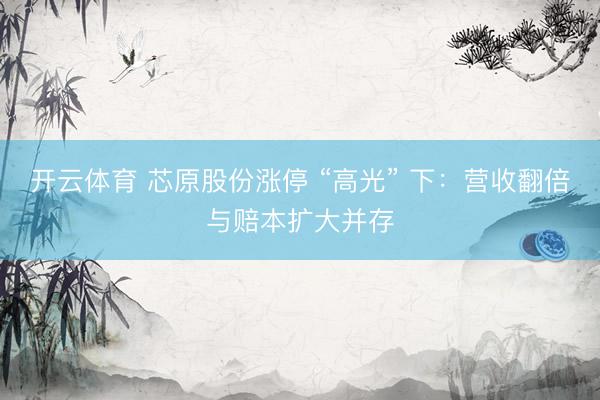 开云体育 芯原股份涨停 “高光” 下：营收翻倍与赔本扩大并存